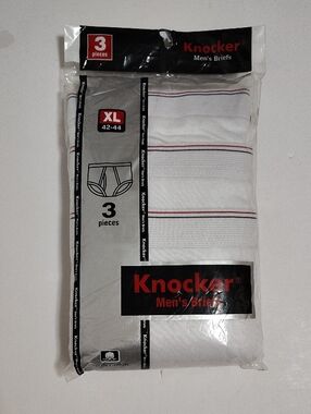 Vtg Knocker Men’s White Briefs - 3 Pack - Size XL